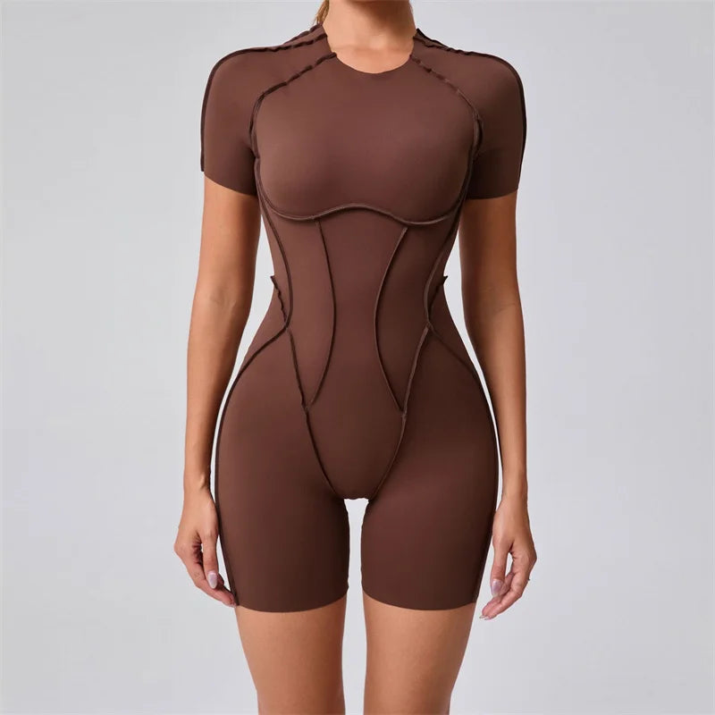 Open Back Short Sleeve Jumpsuit