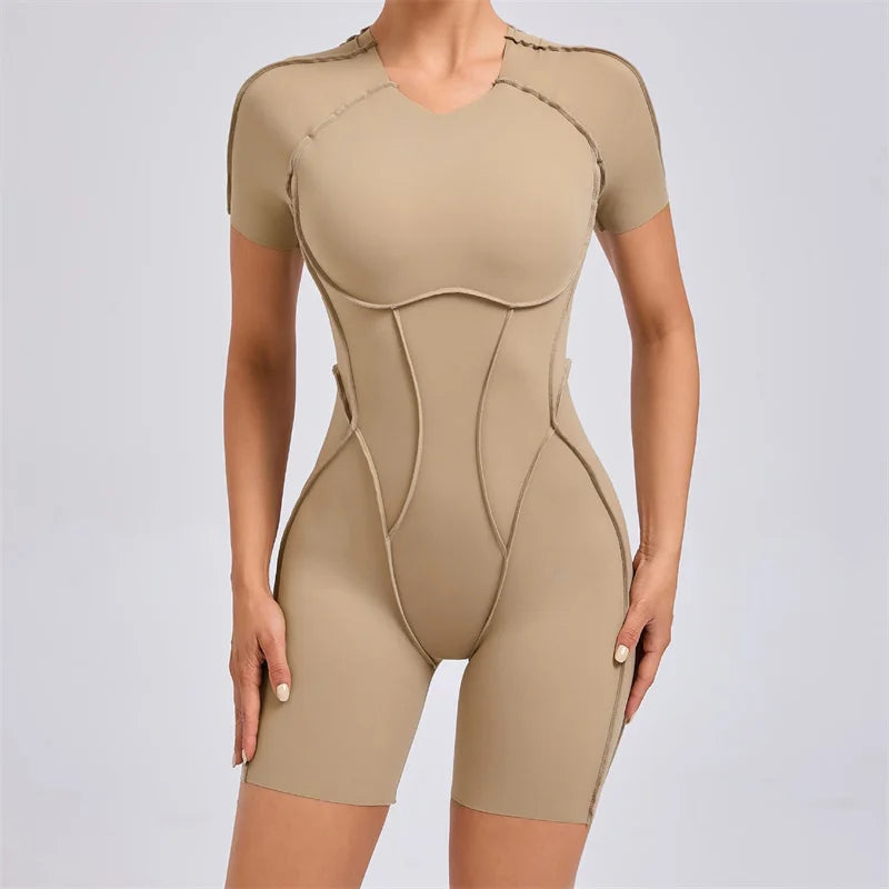 Open Back Short Sleeve Jumpsuit
