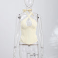 Fishbone Seam Halter Top
