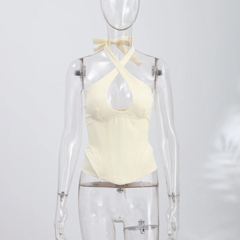 Fishbone Seam Halter Top