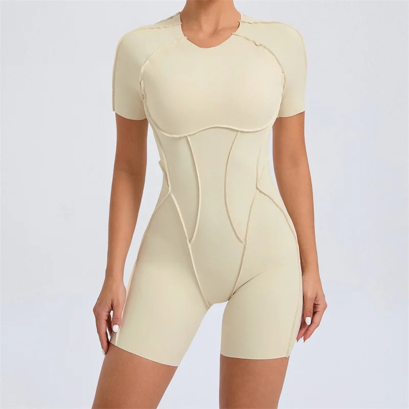 Open Back Short Sleeve Jumpsuit