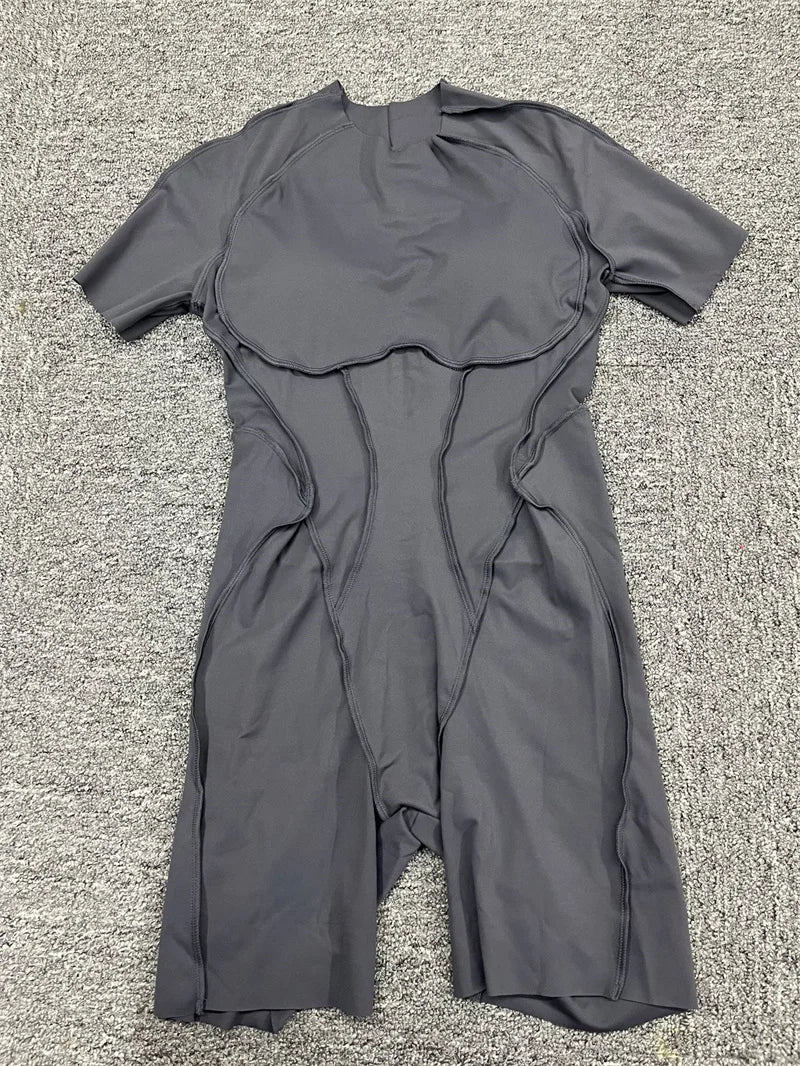Open Back Short Sleeve Jumpsuit